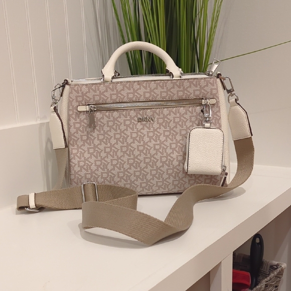 Dkny Handbags - 6. DKNY Tan and White Satchel Bag